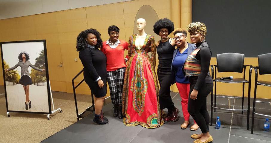 Academy of Art University  students pose with Kyemah McEntyre after the event.