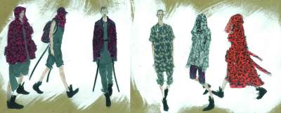 The illustrated lineup for Moreno and Bhandari's collection, entitled "Daredevils"