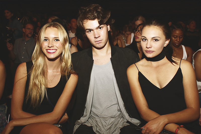 From left is fashion show attendee Hannah Harry with friends. Image Source: Hermin Jaramillo 