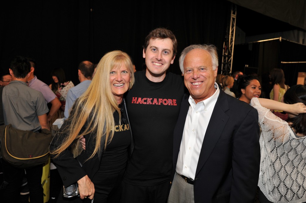 David Doerr with his parents after the show