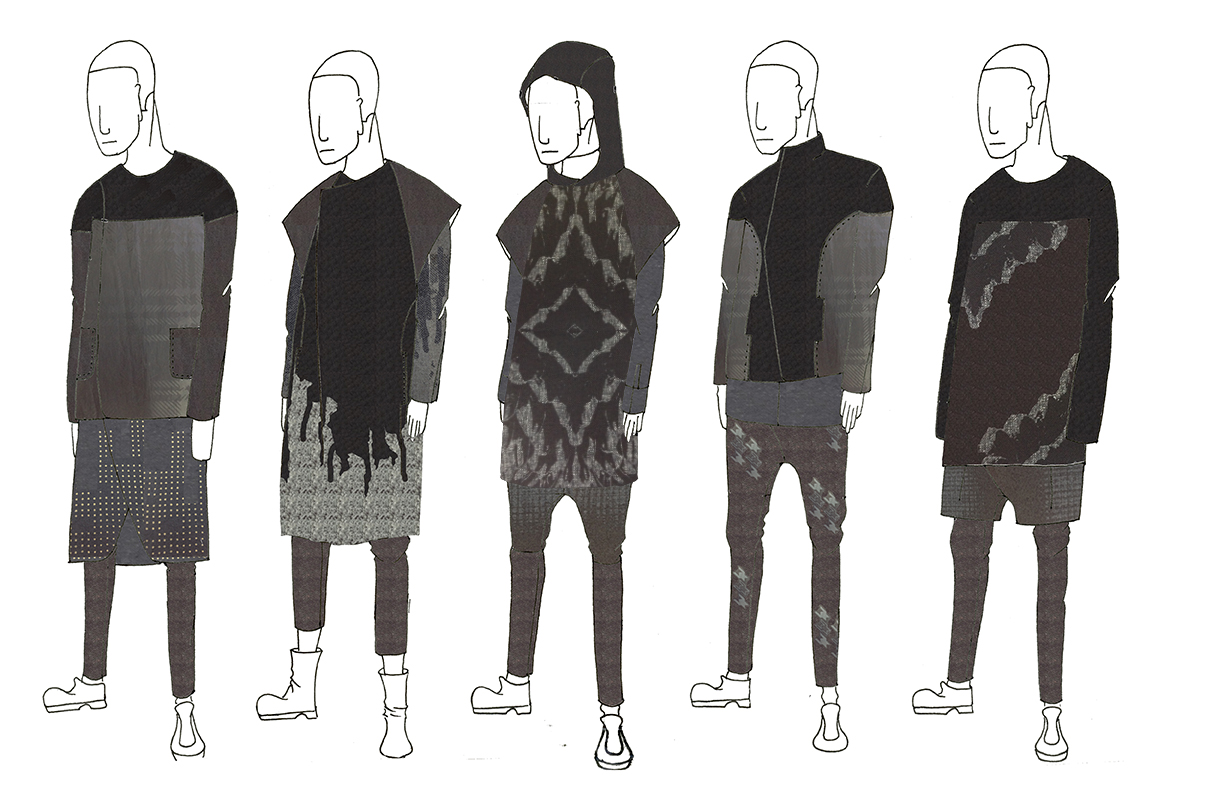 Spring 2014 Illustration Lineup, Sketch by Frank Tsai, Textile Design by Andrea Nieto