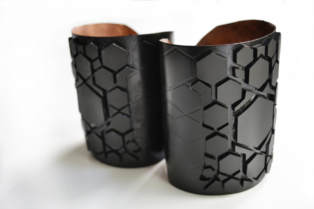 black and black bicep cuffs