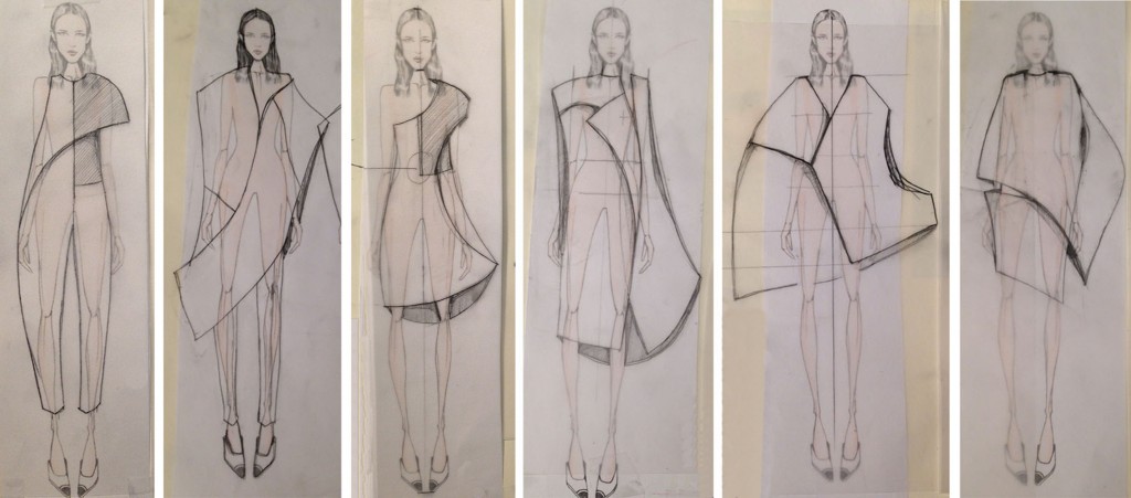 Illustrated lineup of Detro's Spring 2015 collection.