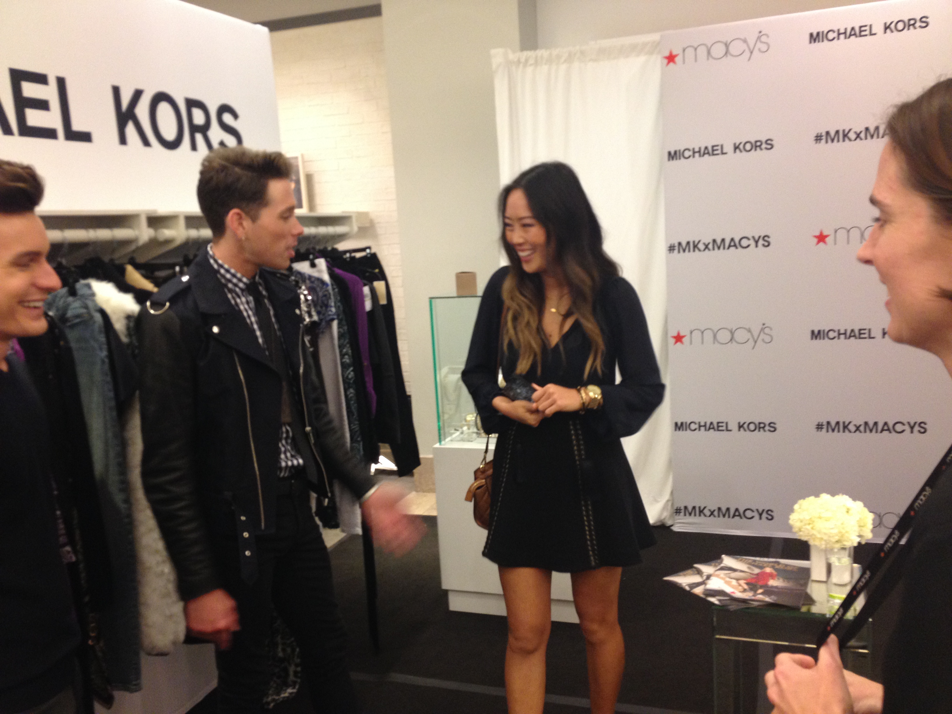 Some of team Michael Kors chatting with Aimee Song following the event. 