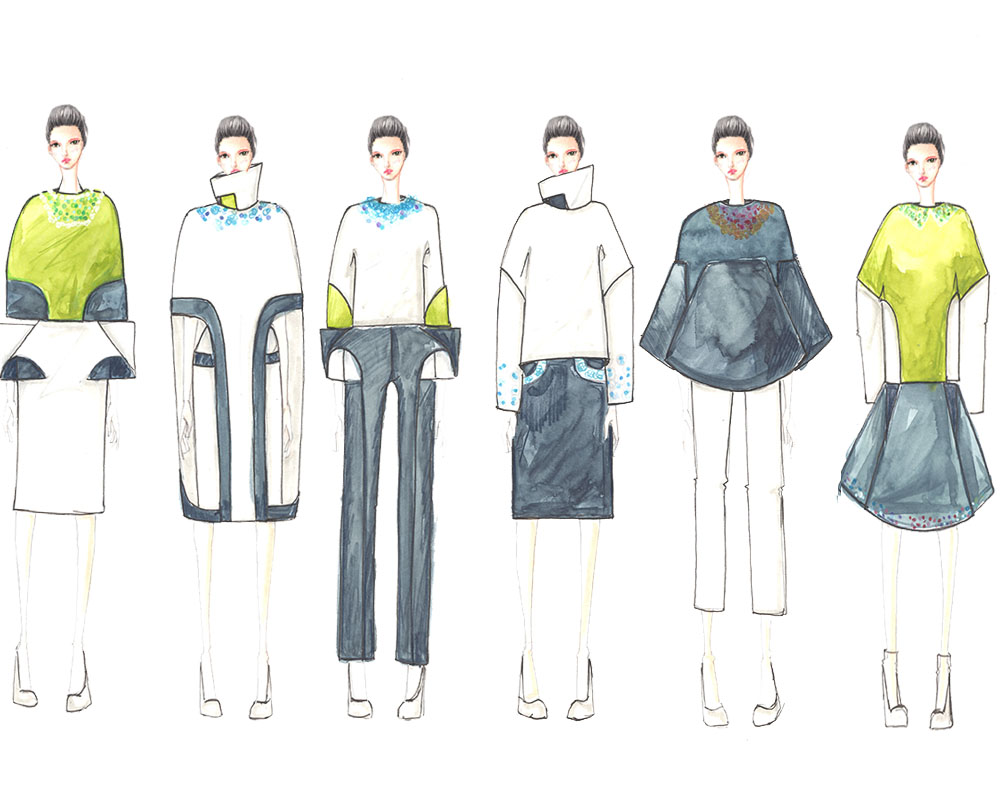 Yunseon Kim Collection Illustration Lineup. Image: courtesy of Yunseon Kim.