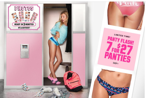 Provocative photo from Victoria’s Secret Pink line. Image courtesy of Victoria’s Secret 