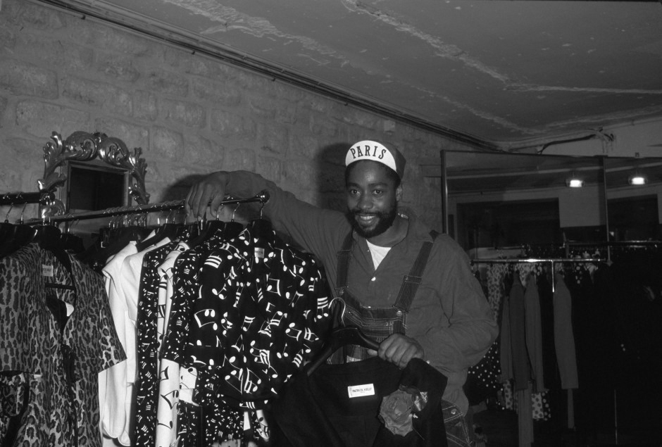 Fashion Designer Patrick Kelly in his Paris studio