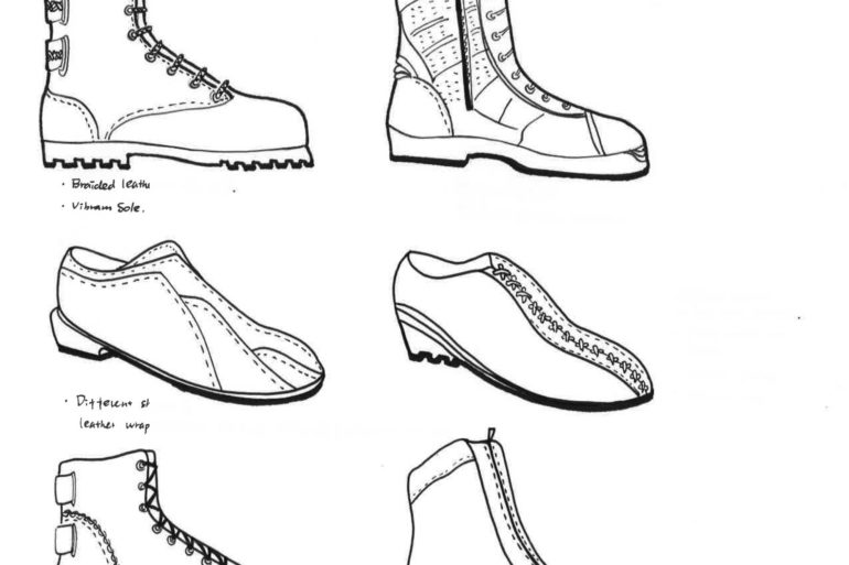 Footwear sketches by B.F.A. Fashion Styling student Alexandra Cheng