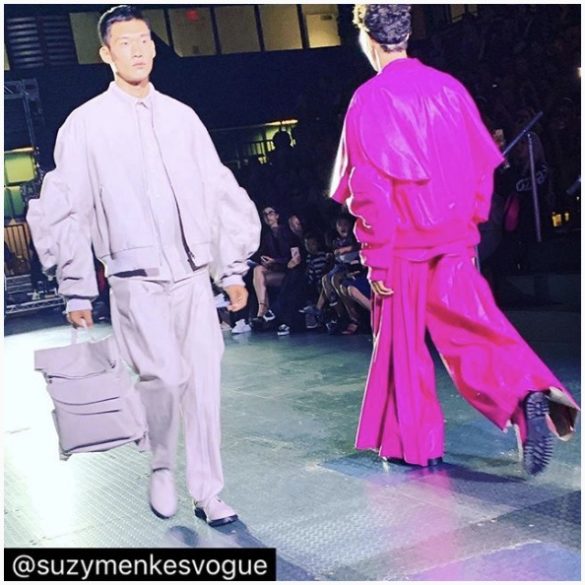 Photo by Suzy Menkes at Academy of Art University Graduate Fashion Show at NYFW SS'20